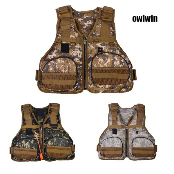 Fishing Life Vest Dual Purpose Life Jackets Camo Fishing Suits - Image 2