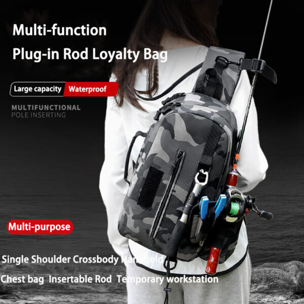 Fishing Pole Bag Diagonal Span Multifunctional Chest Bag - Image 3