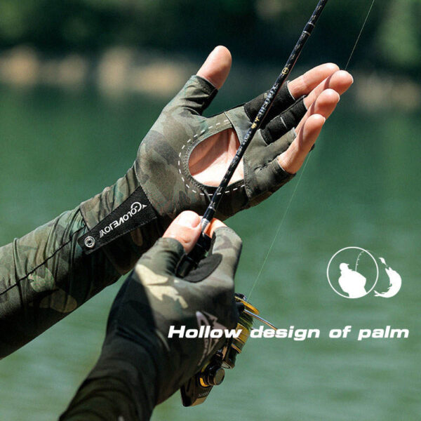 Lure Fishing Gloves Half Finger Sun protection Ice silk - Image 2