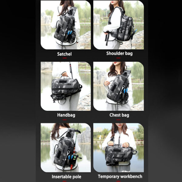 Fishing Pole Bag Diagonal Span Multifunctional Chest Bag - Image 4