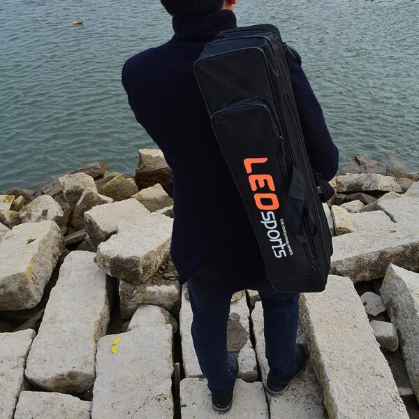 Cloth Fishing Bag Double Layer Fishing Rod Bag with Side Zipper - Image 3