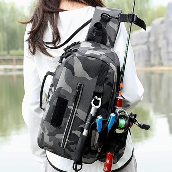 Fishing Pole Bag Diagonal Span Multifunctional Chest Bag