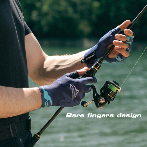 Lure Fishing Gloves Half Finger Sun protection Ice silk - Image 3